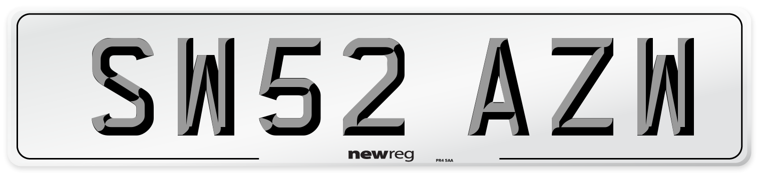 SW52 AZW Number Plate from New Reg